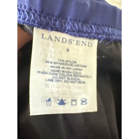 Lands End Womens 8 Blue Swim Skirt Nylon Spandex Travel Vacation Summer - Picture 3 of 11